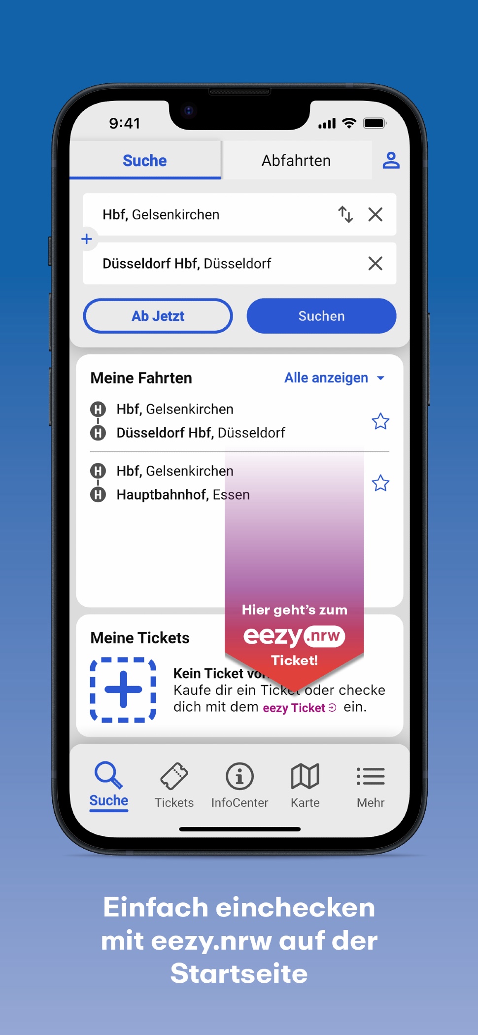 Screenshot NIAG-App mit eezy-Auswahl