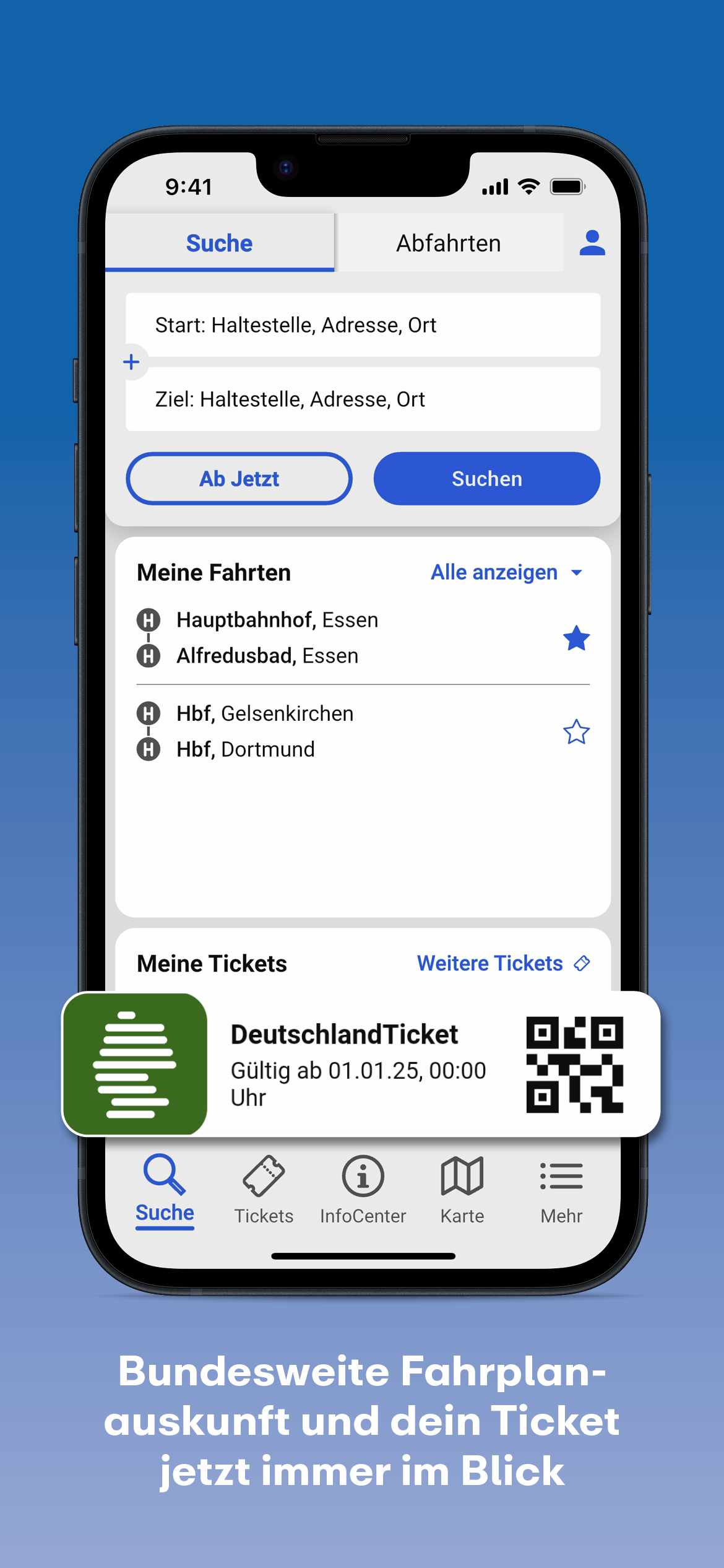 Blick auf den Startbildschirm der NIAG-App