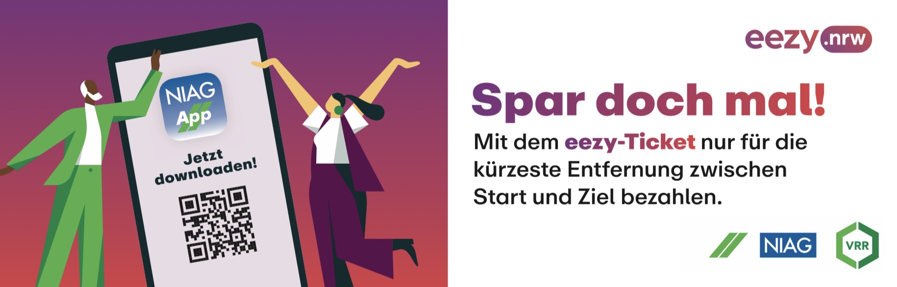 Werbeplakat Eezy Ticket, Slogan: Spar doch mal